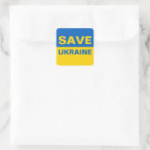 Sticker Carré Sauvez le drapeau ukrainien (Sac)