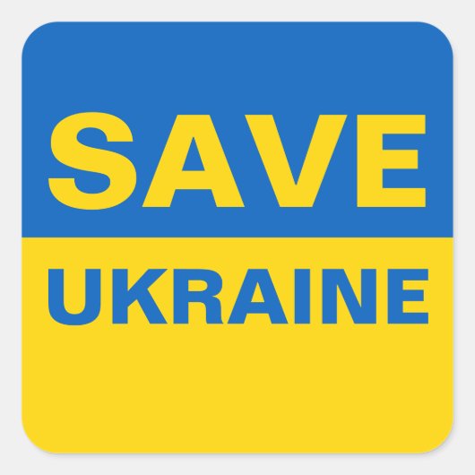 Sticker Carré Sauvez le drapeau ukrainien (Devant)