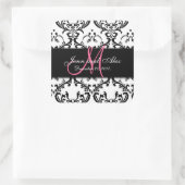 Sticker Carré Sauvez le monogramme d'autocollants de damassé de (Sac)