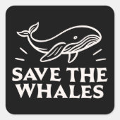 Sticker Carré Sauvez les baleines (Devant)