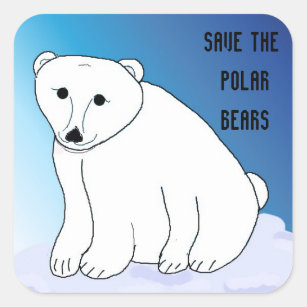Sticker Carré Sauvez les ours polaires