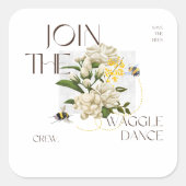 Sticker Carré Save the Bees Crew Botanical  for Mindfulness love (Devant)