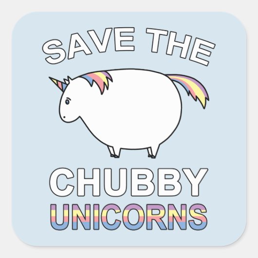 Sticker Carré Save The Chubby Unicorns (Devant)