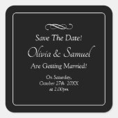 Sticker Carré Save The Date - Black & White with Infinity Scroll (Devant)