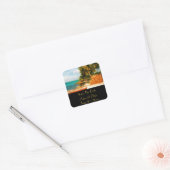 Sticker Carré Save the Date Dreamy Tropical Beach with Rowboat (Enveloppe)