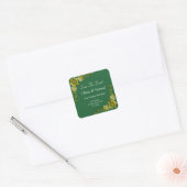Sticker Carré Save The Date - Emerald Green & Gold (Enveloppe)