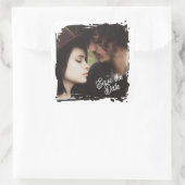 Sticker Carré Save the Date | Unique Photo Template Wedding (Sac)