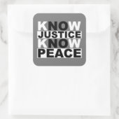 STICKER CARRÉ SAVOIR LA JUSTICE CONNAÎTRE LA PAIX (Sac)