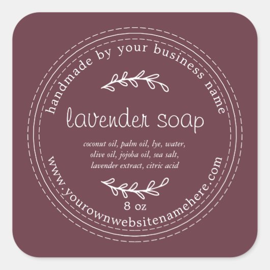 Sticker Carré Savon de lavande artisanale rustique Bourgogne (Devant)