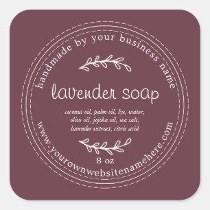 Sticker Carré Savon de lavande artisanale rustique Bourgogne