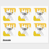 Sticker Carré Savon fait main d'abeille jaune de miel (Feuille)