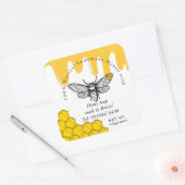Sticker Carré Savon fait main d'abeille jaune de miel (Enveloppe)