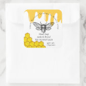 Sticker Carré Savon fait main d'abeille jaune de miel (Sac)