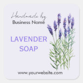 Sticker Carré Savon lavande peint avec aquarelles (Devant)