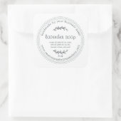 Sticker Carré Savon Lavande Rustique Faite À La Main Blanc (Sac)