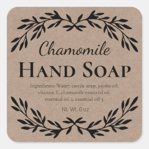 Sticker Carré Savon Vintage do-it-yourself main liquide Kraft