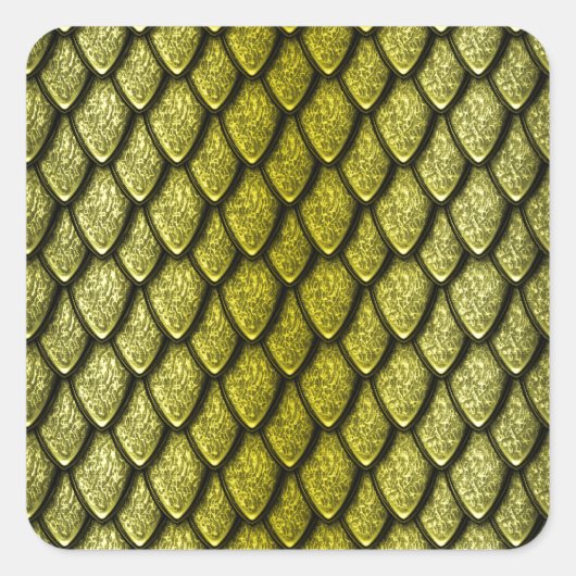 Sticker Carré Scales Dragon Or (Devant)
