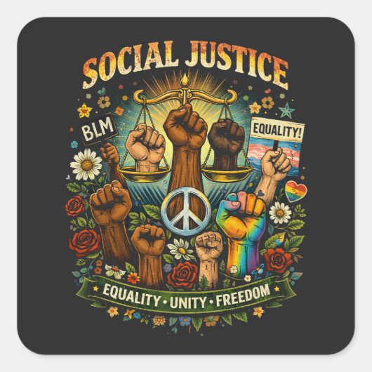 Sticker Carré Scales of Justice (Devant)