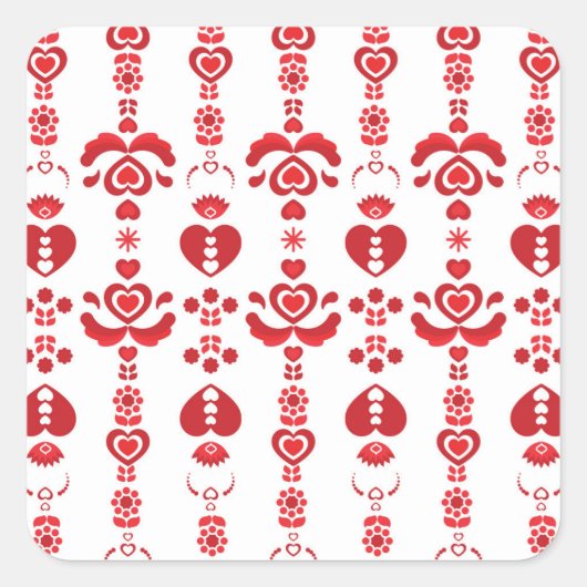 Sticker Carré Scandinave Noël moderne Motif (Devant)