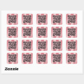 Sticker Carré Scann Me QR Code Elegant Rose Gold Client (Feuille)