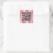 Sticker Carré Scann Me QR Code Elegant Rose Gold Client (Sac)