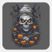 Sticker Carré Scanner Halloween Design (Devant)