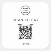 Sticker Carré Scanner pour payer les codes QR d'entreprise (Devant)
