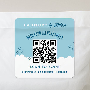 Sticker Carré Scanner pour réserver le service de blanchisserie