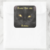 Sticker Carré Scary Black Cat Anniversaire vendredi le 13ème Squ (Sac)