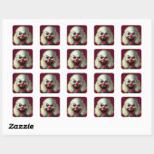 Sticker Carré scary clown horror portrait de monstre halloween (Feuille)