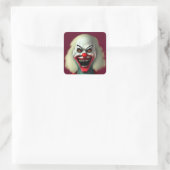 Sticker Carré scary clown horror portrait de monstre halloween (Sac)