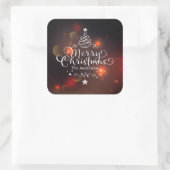 Sticker Carré Sceau à bascule d'arbre de Noël personnalisé (Sac)