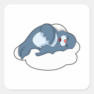 Sticker Carré Sceau à dormir sur le nuage