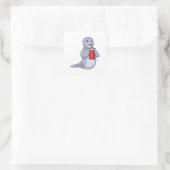 Sticker Carré Sceau avec tasse à boire (Sac)