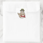 Sticker Carré Sceau comme pirate avec casquette pirate (Sac)