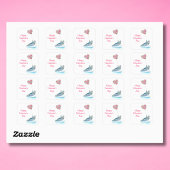 Sticker Carré Sceau d'aquarelle Heureuse Sainte-Valentin avec co