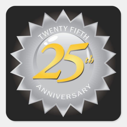 Sticker Carré Sceau d'argent du 25e anniversaire (Devant)