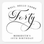 Sticker Carré Sceau de l'enveloppe de calligraphie Tourbillonnan (Devant)