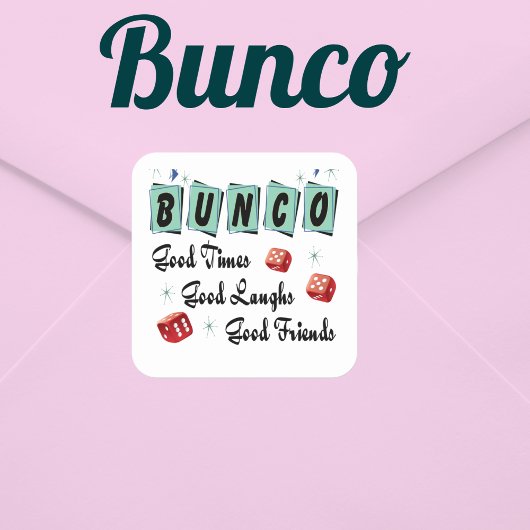 Sticker Carré Sceau de l'enveloppe du groupe Retro Bunco