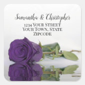 Sticker Carré Sceau de l'enveloppe du Rose royal pourpre (Devant)