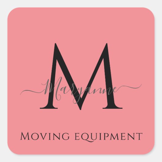 Sticker Carré Sceau de l'enveloppe monographique personnalisée r (Devant)