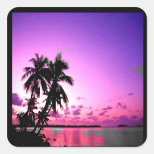 Sticker Carré Sceau de paradis tropical