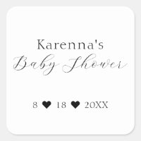 Sceau d'enveloppe de Baby shower blanc minimaliste