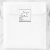 Sticker Carré Sceau d'enveloppe de mariage de destination Atlant (Sac)