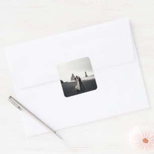 Sticker Carré Sceau d'enveloppe juste marié pour les annonces Ph