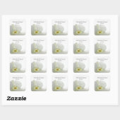 Sticker Carré Sceau d'enveloppe Mariage de l'orchidée blanche et (Feuille)