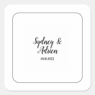 Sticker Carré Sceau d'enveloppe Mariage minimaliste simple