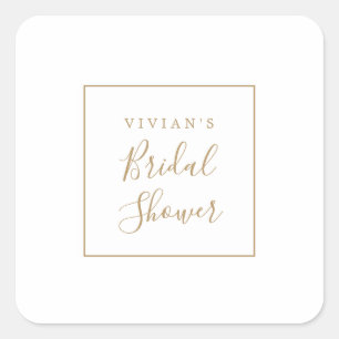 Sticker Carré Sceau d'enveloppe minimaliste de Fête des mariées 