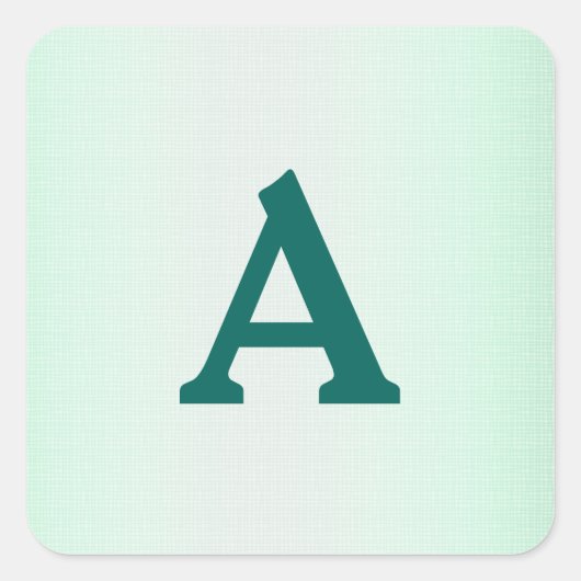 Sticker Carré Sceau d'enveloppe monographique turquoise et blanc (Devant)