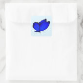 Sticker Carré Sceau d'enveloppe papillon bleu (Sac)